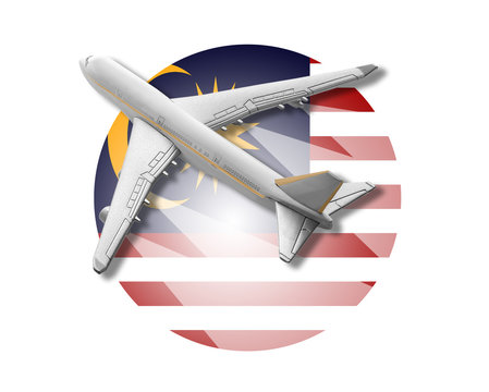 Plane And Malaysia Flag.