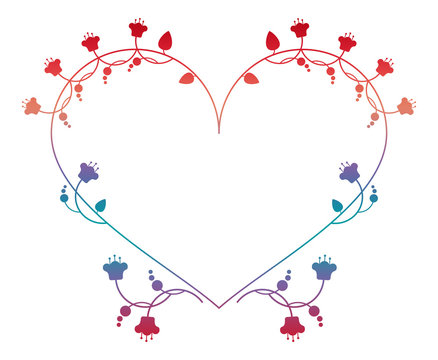 Valentine frame in shape of heart