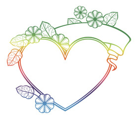 Valentine frame in shape of heart