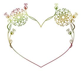 Valentine frame in shape of heart