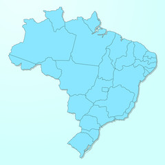Fototapeta na wymiar Brazil blue map on degraded background vector