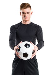 Man holding a soccer ball