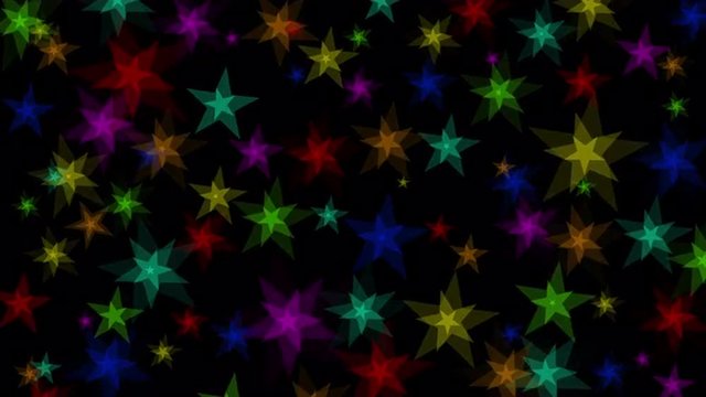4K Renkli Yıldızz Arkaplan Siyah