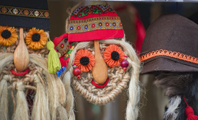 Traditional Romanian mask in a bazaar