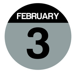 3 february calendar circle
