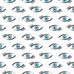 monochrome seamless pattern of eyes