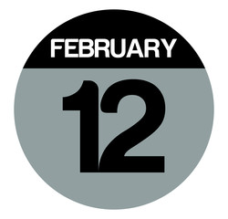 12 february calendar circle