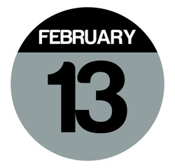 13 february calendar circle