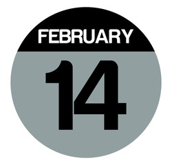 14 february calendar circle