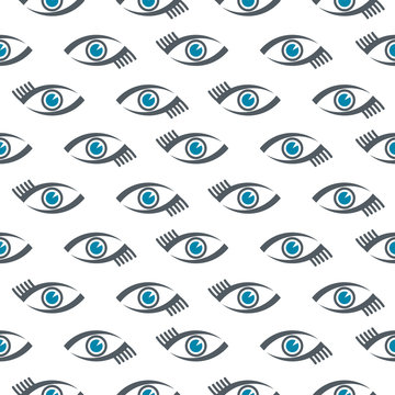 monochrome seamless pattern of eyes
