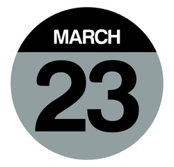 23 march calendar circle