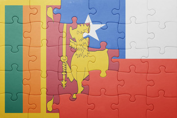 puzzle with the national flag of chile and sri lanka