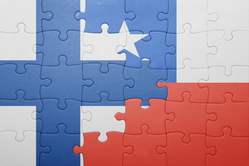 puzzle with the national flag of chile and finland