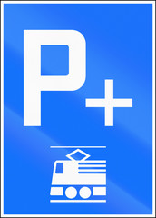 Road sign used in Switzerland - Park and ride