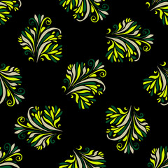 Color hohloma seamless pattern