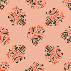 Color hohloma seamless pattern