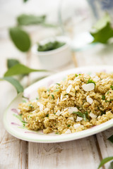 Quinoa salad with parsley and cheese