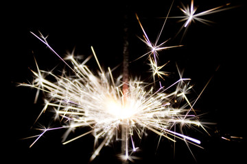 sparks sparklers in the dark closeup