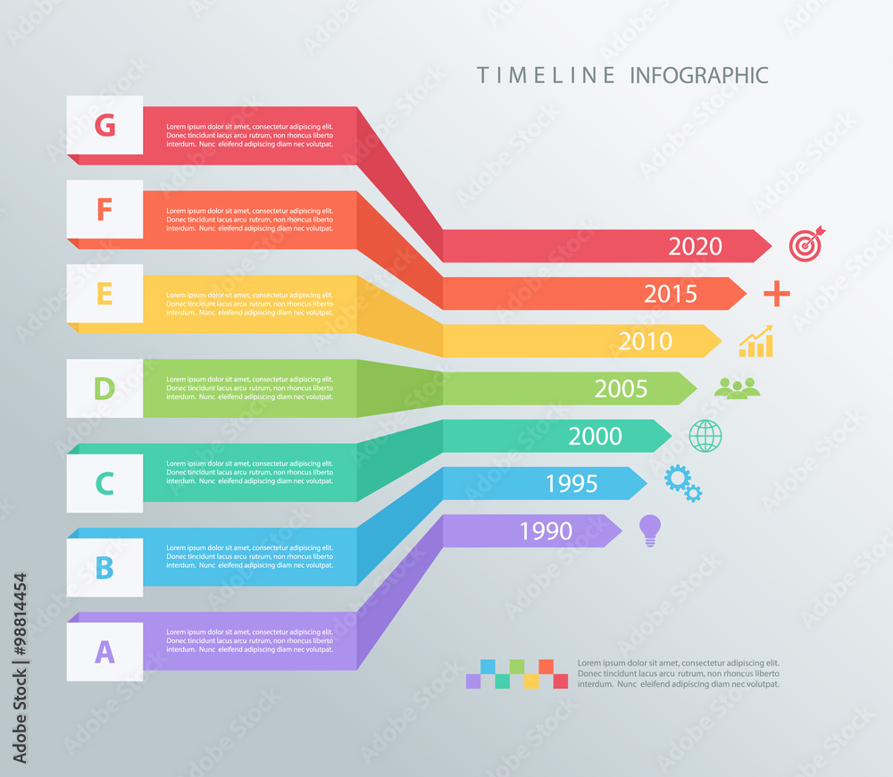 Poster Timeline infographic design template.Vector illustration for workflow layout, diagram, number options, web design.