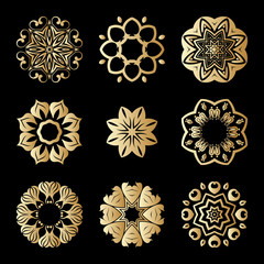 Vector gold ornaments.