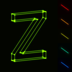 EPS10 vector glowing wireframe letter Z - easy to change color