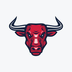 Bull head mascot and logo great for sport and team logo