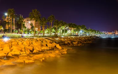 Foto op Canvas Seaside in Limassol at night - Cyprus © Leonid Andronov