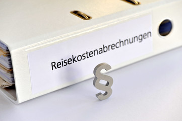 Reisekostenabrechnung, Reisekosten, Paragraph, Ordner, Reisekostenrecht, Belege, Übernachtung,...