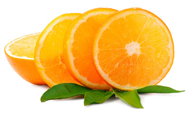 orange fruit slice isolated