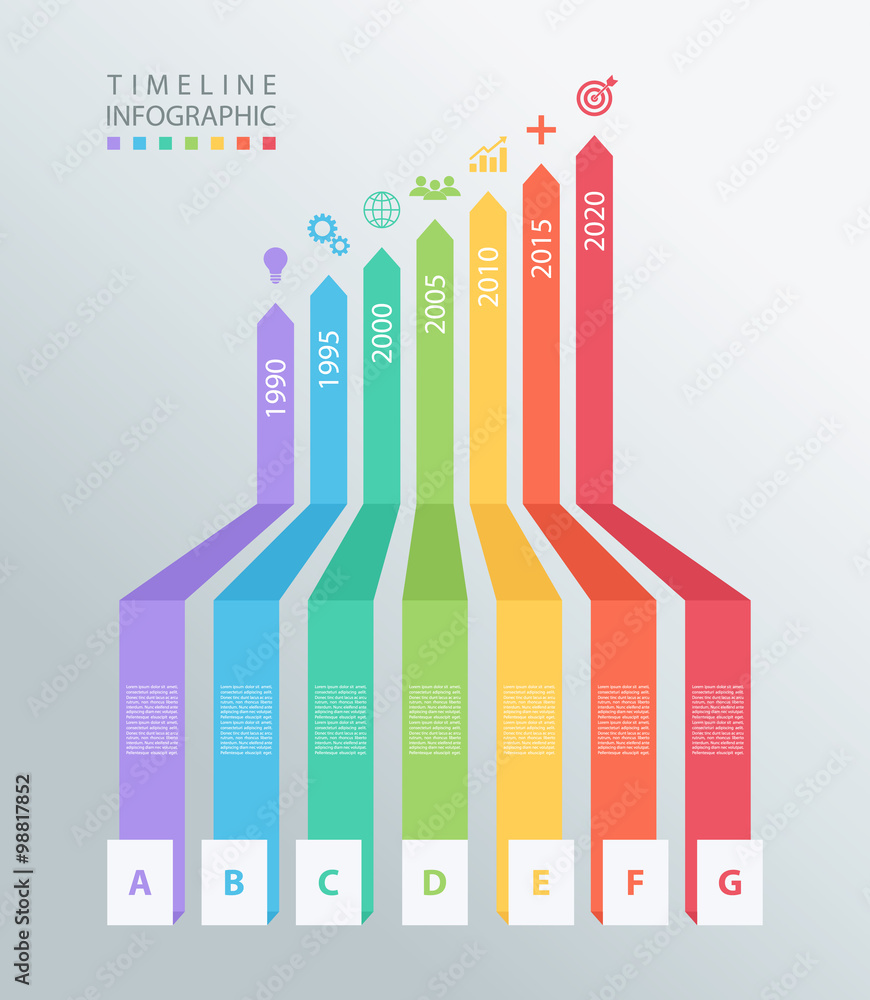 Poster Timeline infographic design template.Vector illustration for workflow layout, diagram, number options, web design.