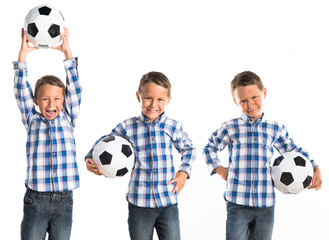 Kid playing football