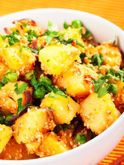 Potatos with sesame and cilantro