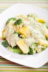 Broccoli with pineapple
