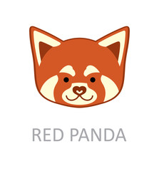Red panda face - design template.