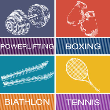 Set of sport icons. Vector illustration