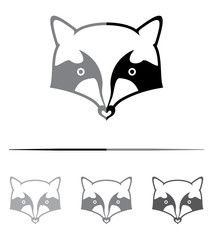 Raccoon head - design template.