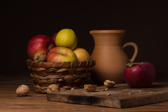 Apples in a wicker basket