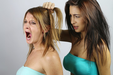 two sexy girls fighting