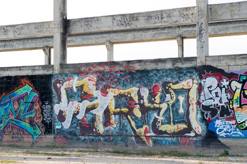 HUA HIN ,THAILAND - May30,2015 :Graffiti abandoned old factory 