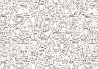 Hand drawn vector doodle set coffee. Vector illustration