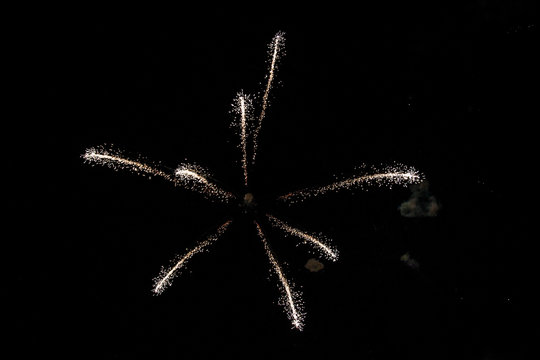 Shooting Star Fireworks With Smoke