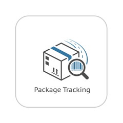 Package Tracking Icon. Flat Design.