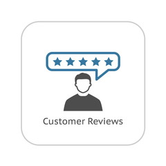 Customer Reviews Icon. Flat Design.