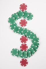 casino chips and dollar
