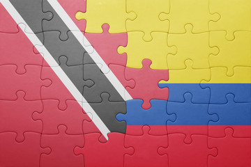 puzzle with the national flag of colombia and trinidad and tobago