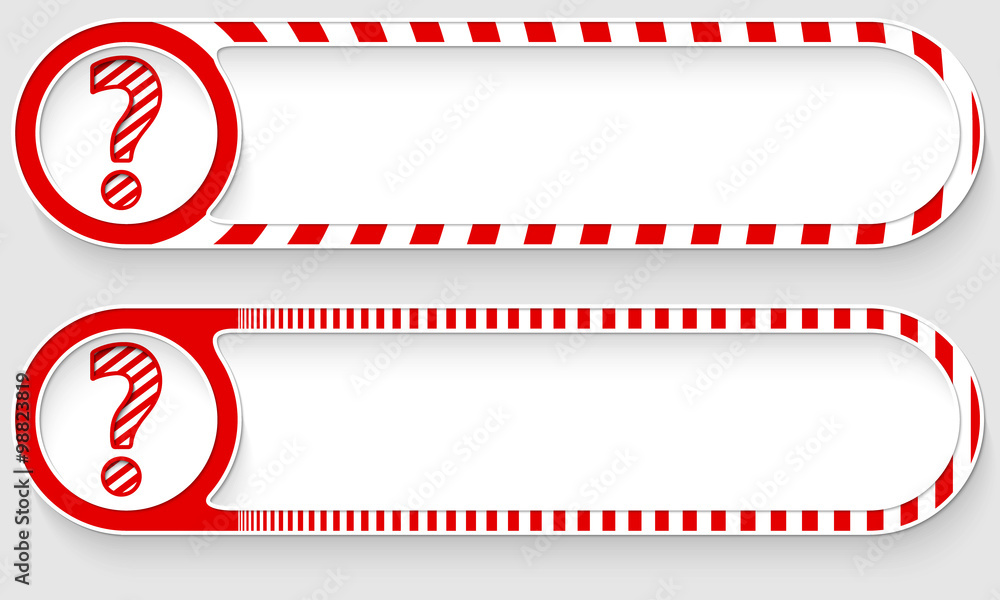 Poster striped buttons for your text and question mark