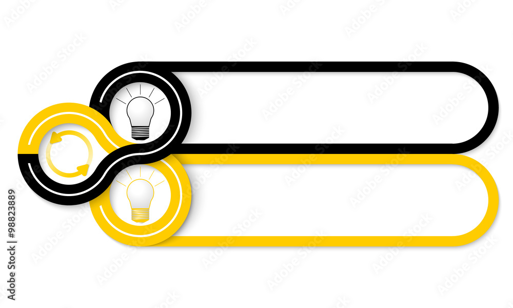 Poster Two frames for your text and bulb icons