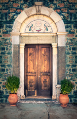 Fototapeta na wymiar Orthodox church door