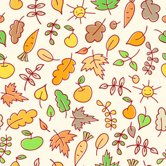 Autumn simless pattern in a childish style