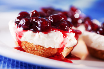 Mini cheese cakes with cranberries